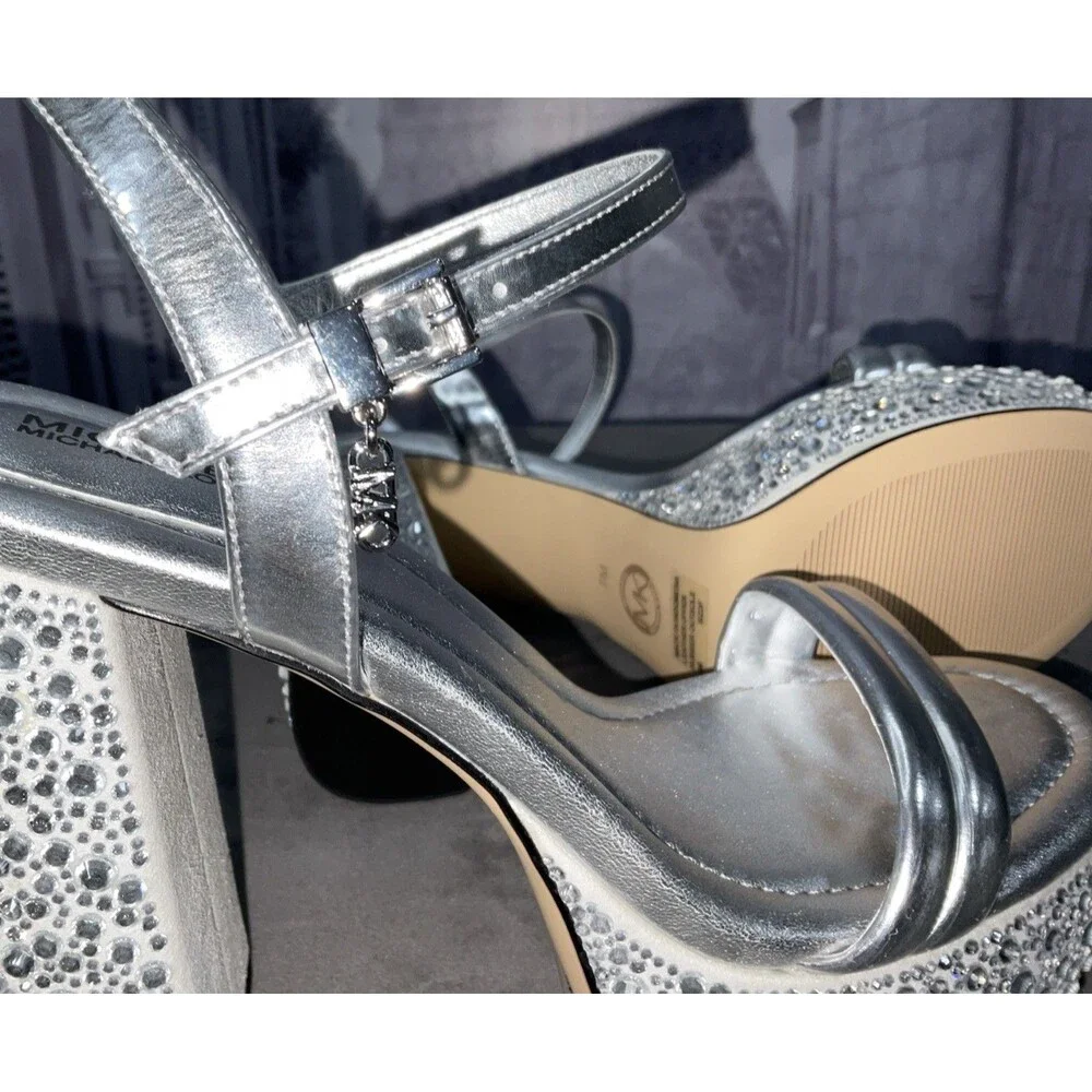 Michael Kors Laci Platform Sandal Silver Size 7M - Picture 5 of 8